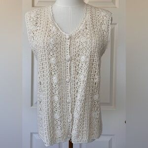 Shenanigans Women’s‎ Handknit Vest Off White Size Large